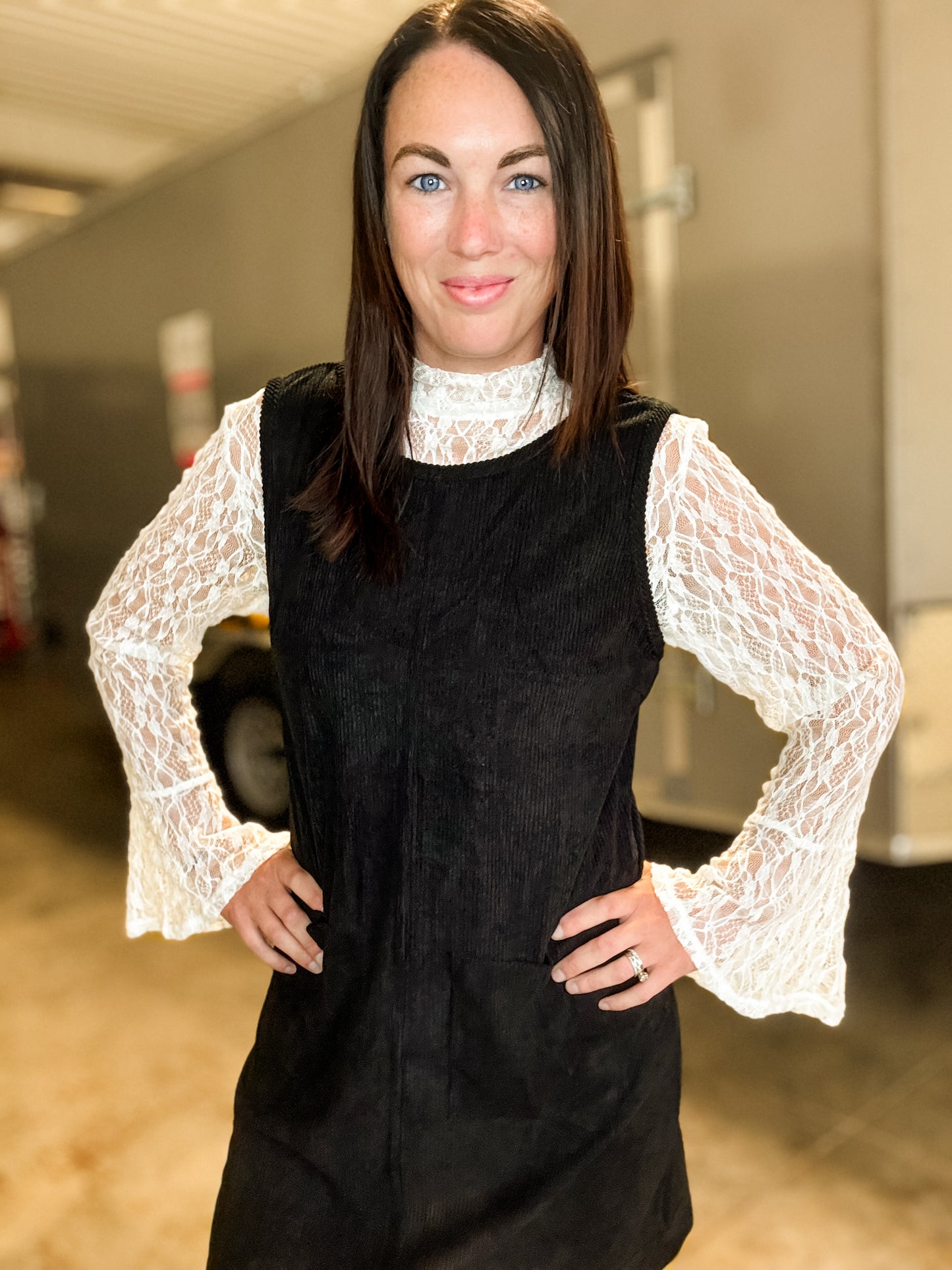 Layering Lace Bell Sleeve Top