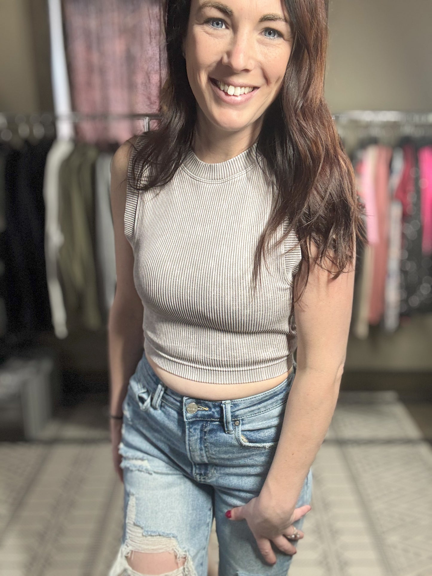 Skye PADDED High Neck Crop Tank