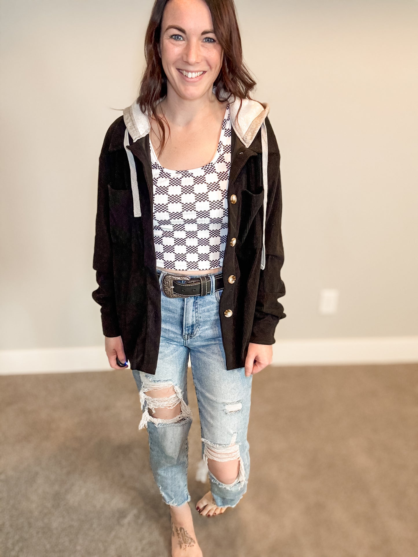 Checkered Cropped Tank Top