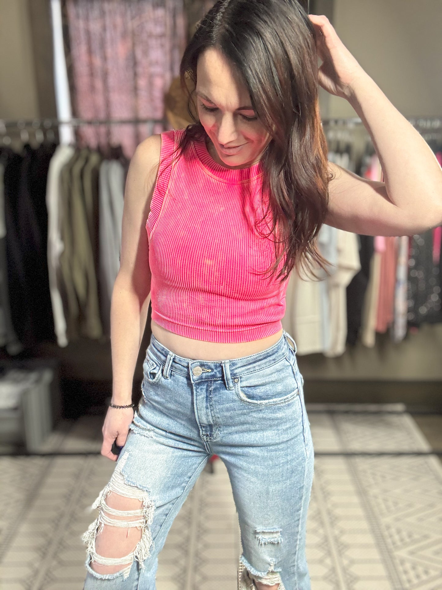 Skye PADDED High Neck Crop Tank