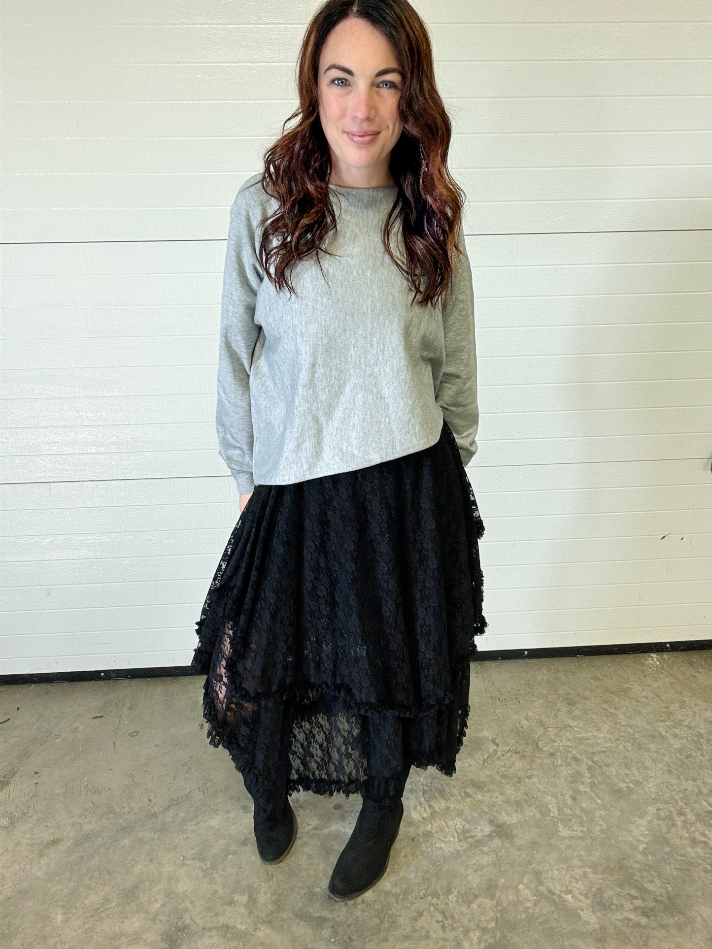Jewel Asymmetric Hem Sweater