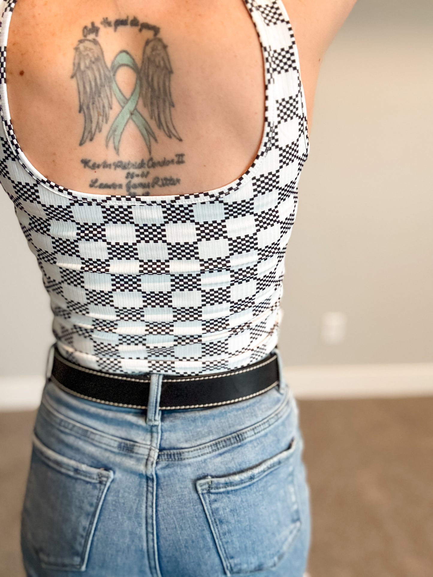 Checkered Cropped Tank Top