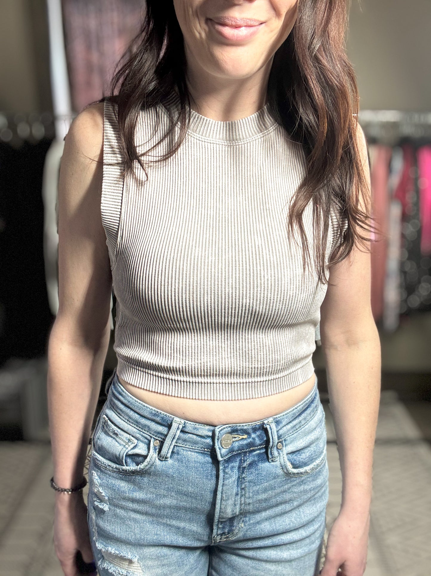 Skye PADDED High Neck Crop Tank