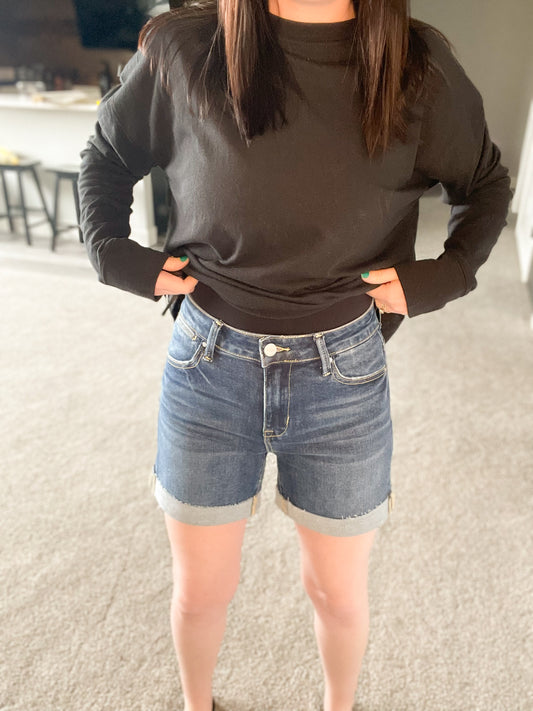 Sara High-Rise Cuffed Shorts