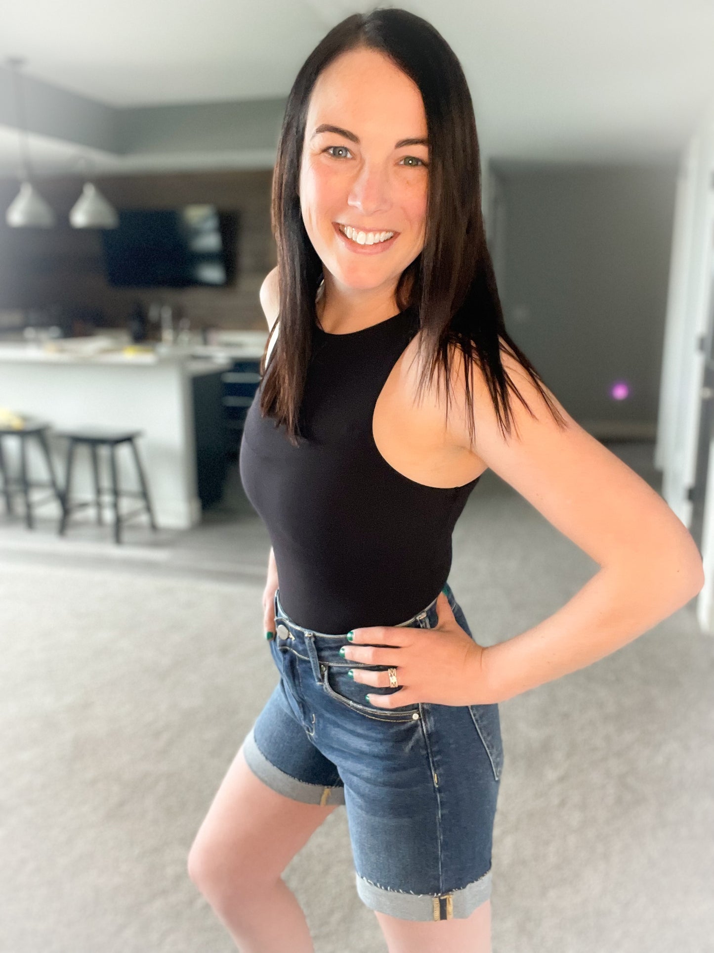 Sara High-Rise Cuffed Shorts