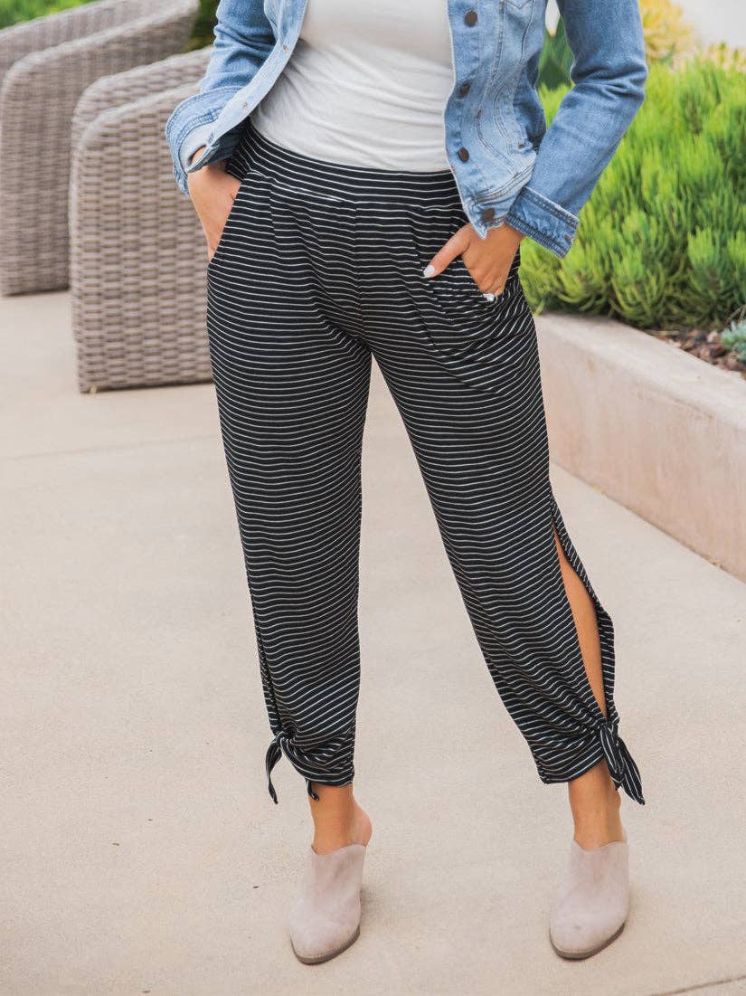 Katie Striped Ankle Tie Pants