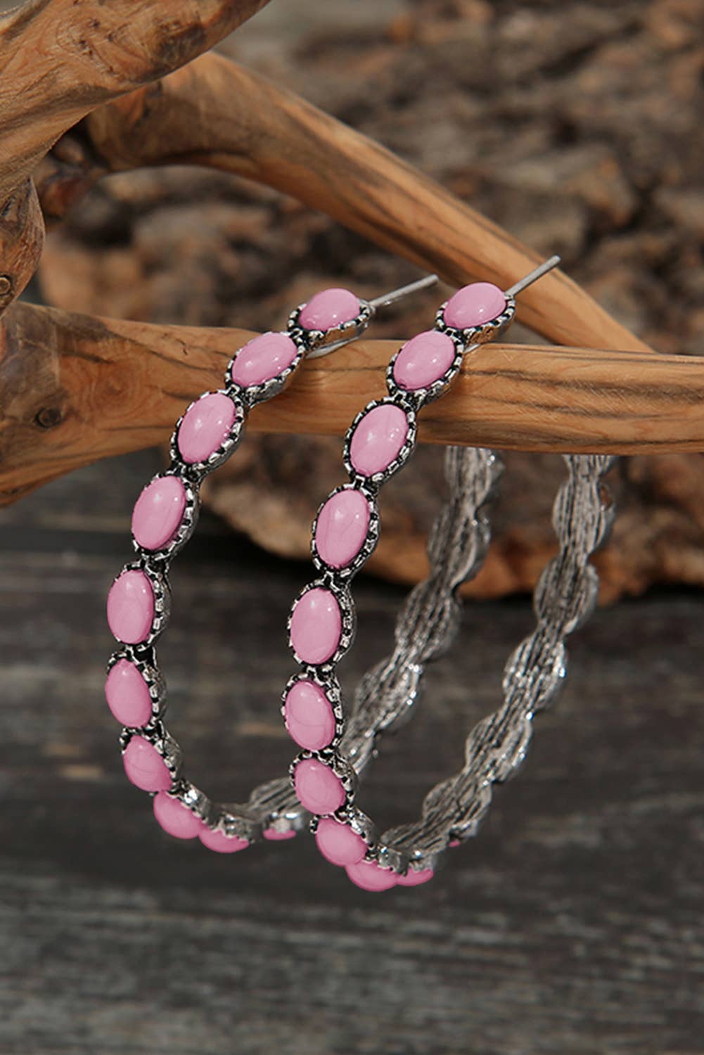 Gem Inlay Retro C-shape Earrings