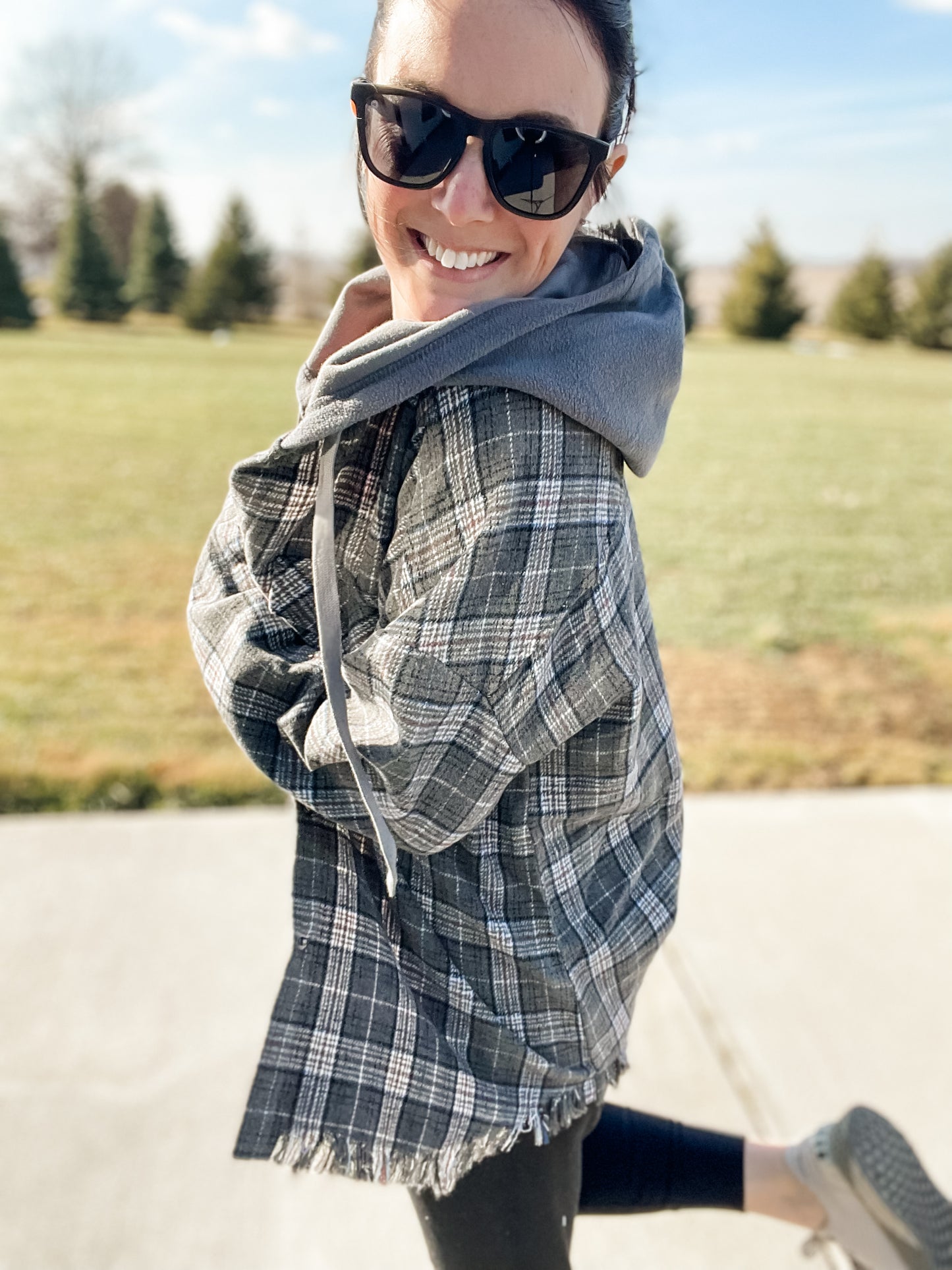 Maddyn Oversized Plaid Jacket