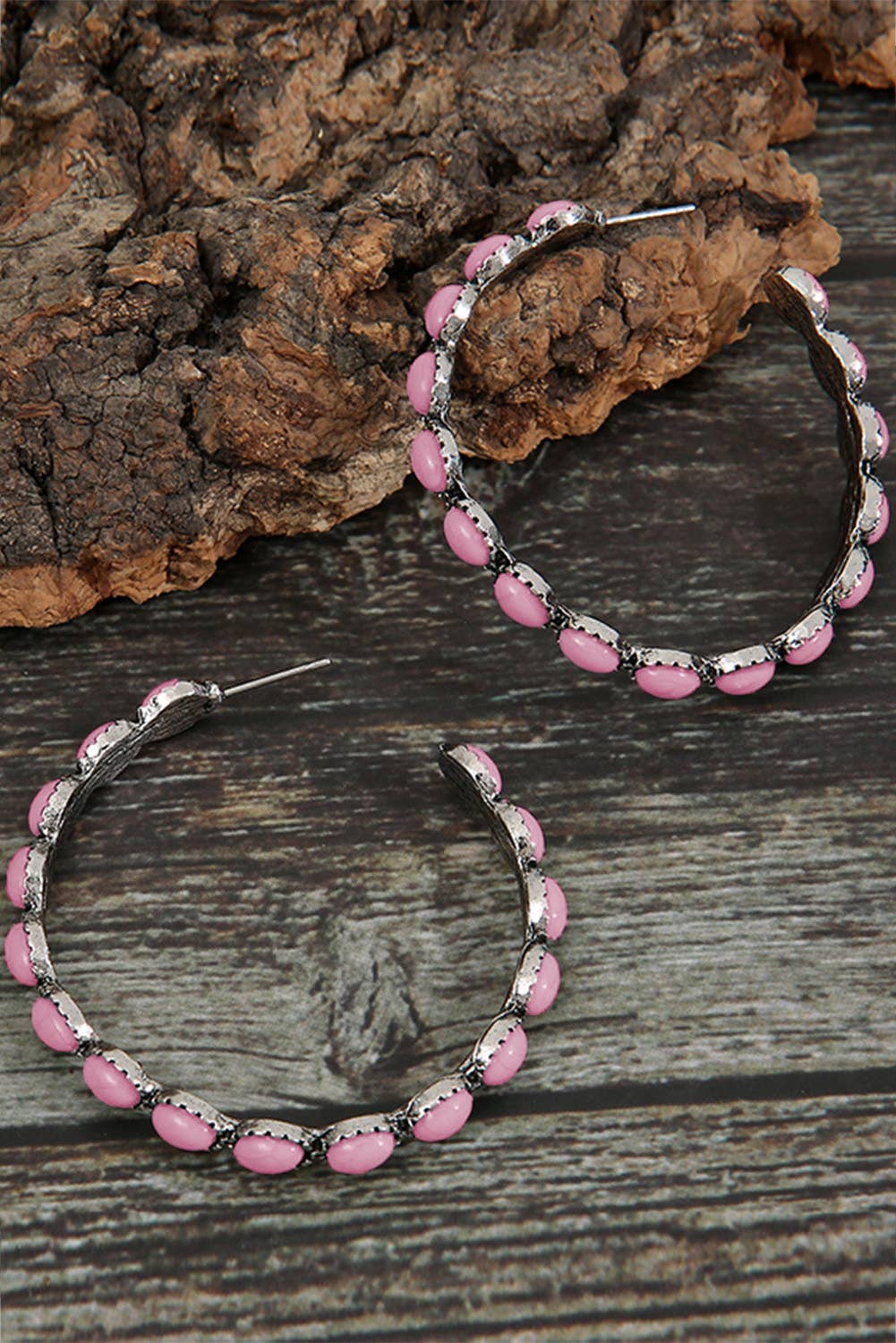 Gem Inlay Retro C-shape Earrings