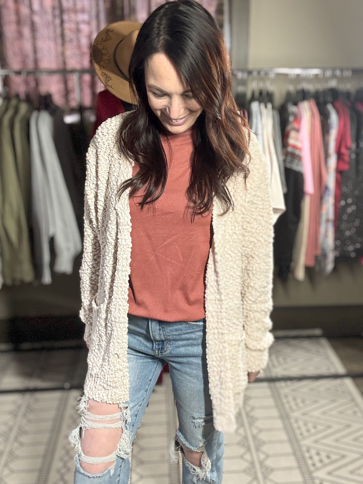 Rachel Popcorn Cardigan