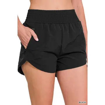 Jenna Track Shorts w/ Zipper Pockets