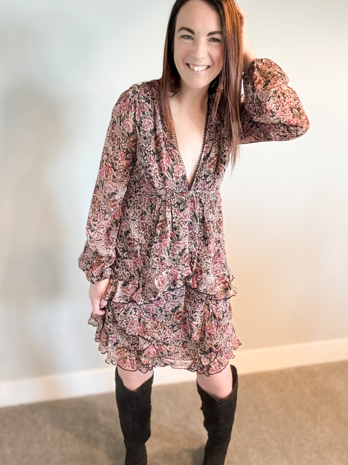 Katie Long Sleeve Ruffled Dress