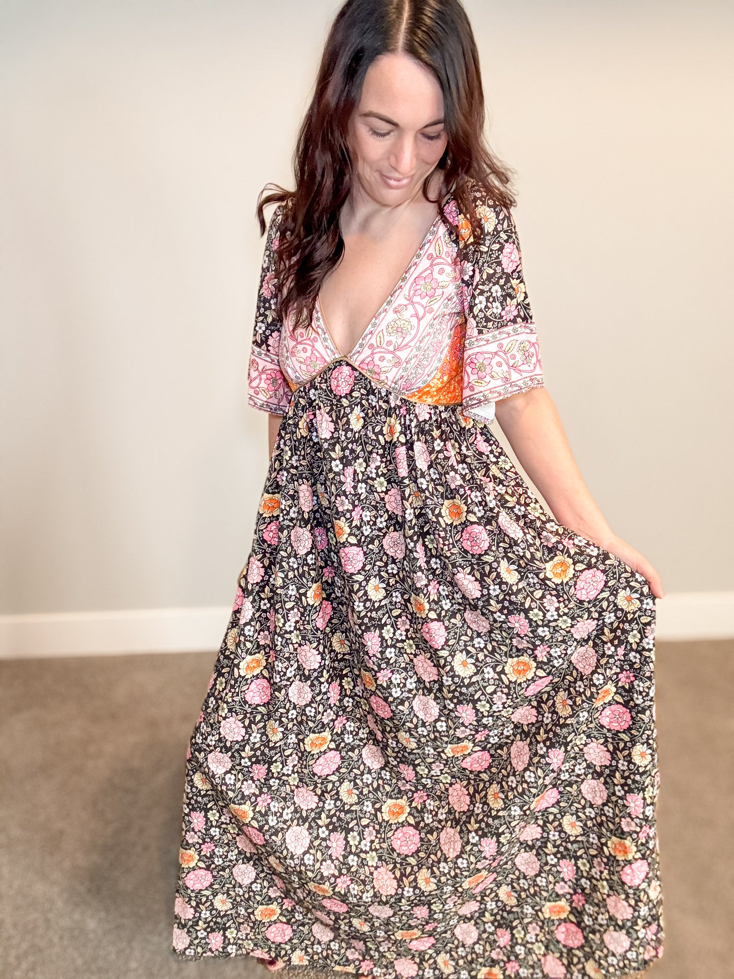 Floral Patchwork Maxi Dress