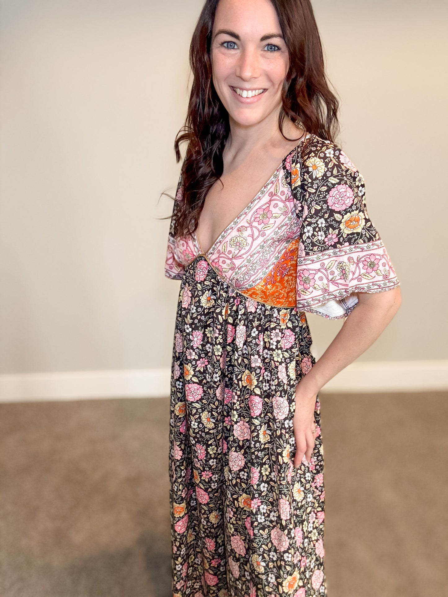 Floral Patchwork Maxi Dress