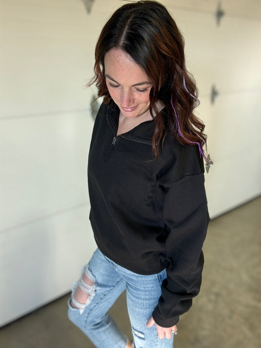 Jade Half Zip Fleece Sweatshirt