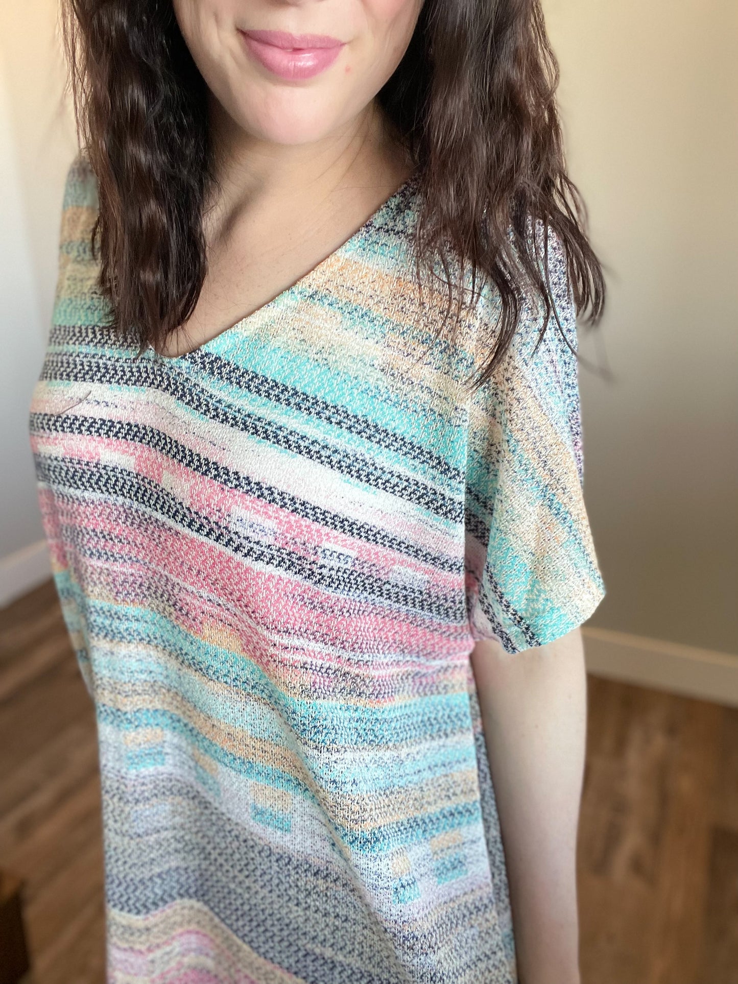 Lily Multicolor Knit Curvy Top