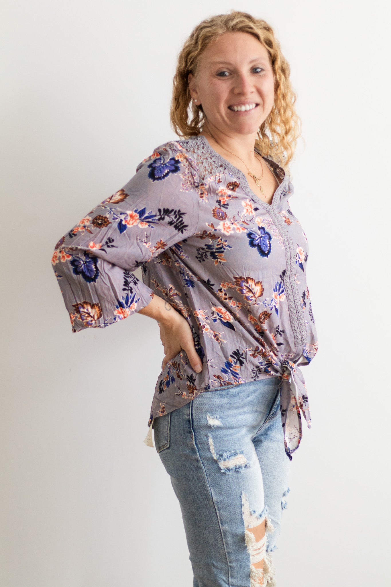 Floral & Lace Blouse