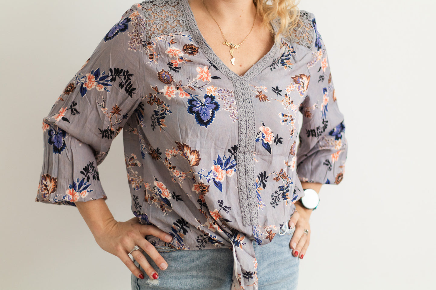 Floral & Lace Blouse