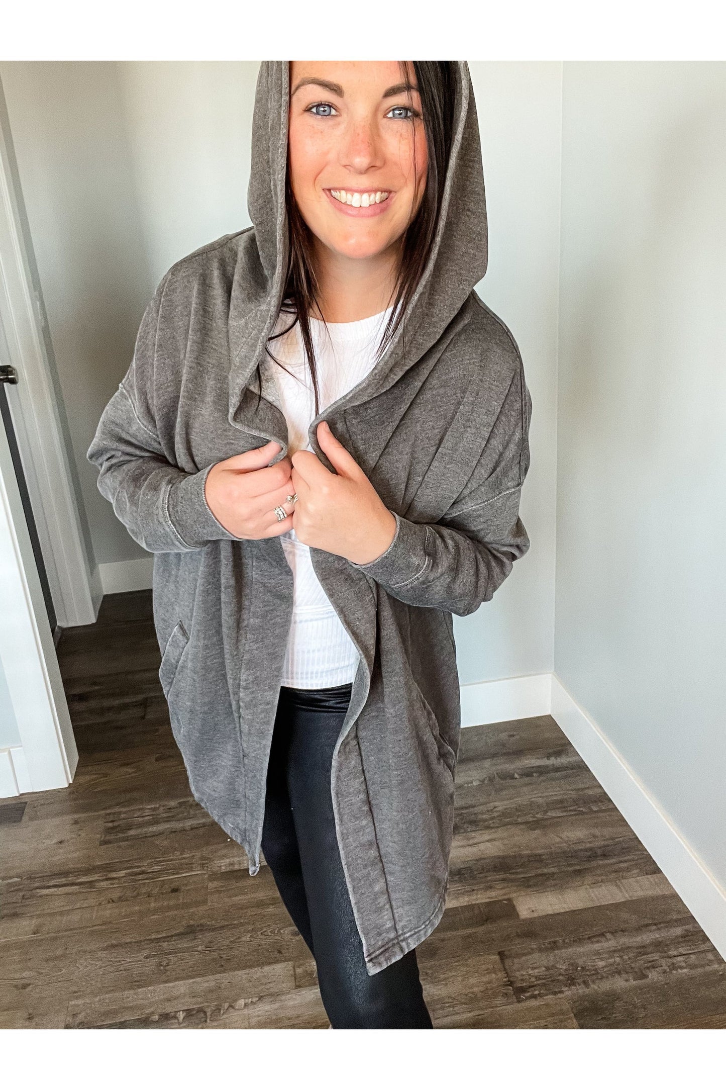 Amelia Fleece Hooded Cardigan