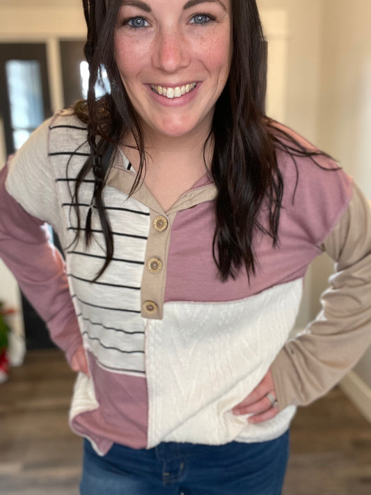 April Color Block Blouse