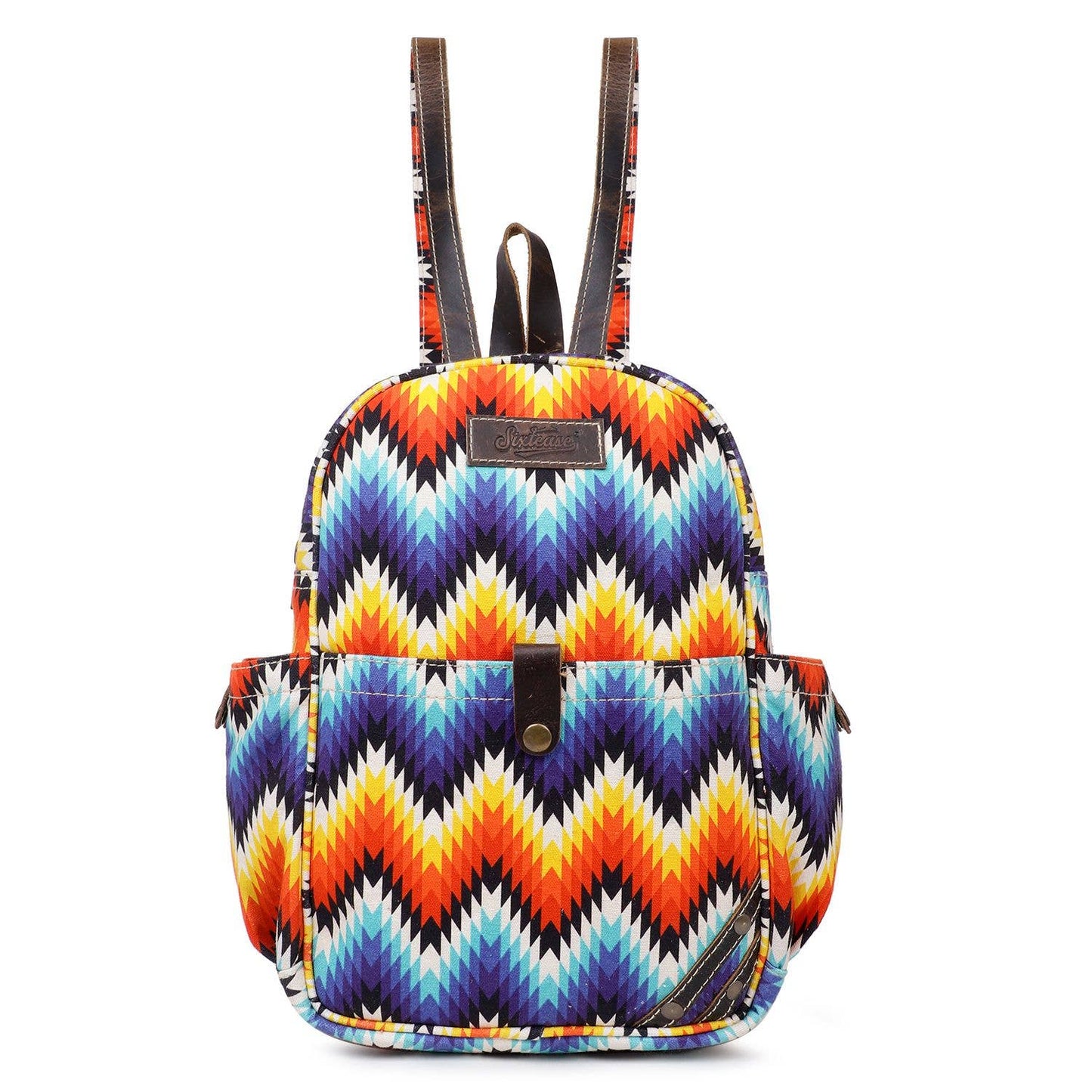 Chevron Bright Colored Purse Backpack