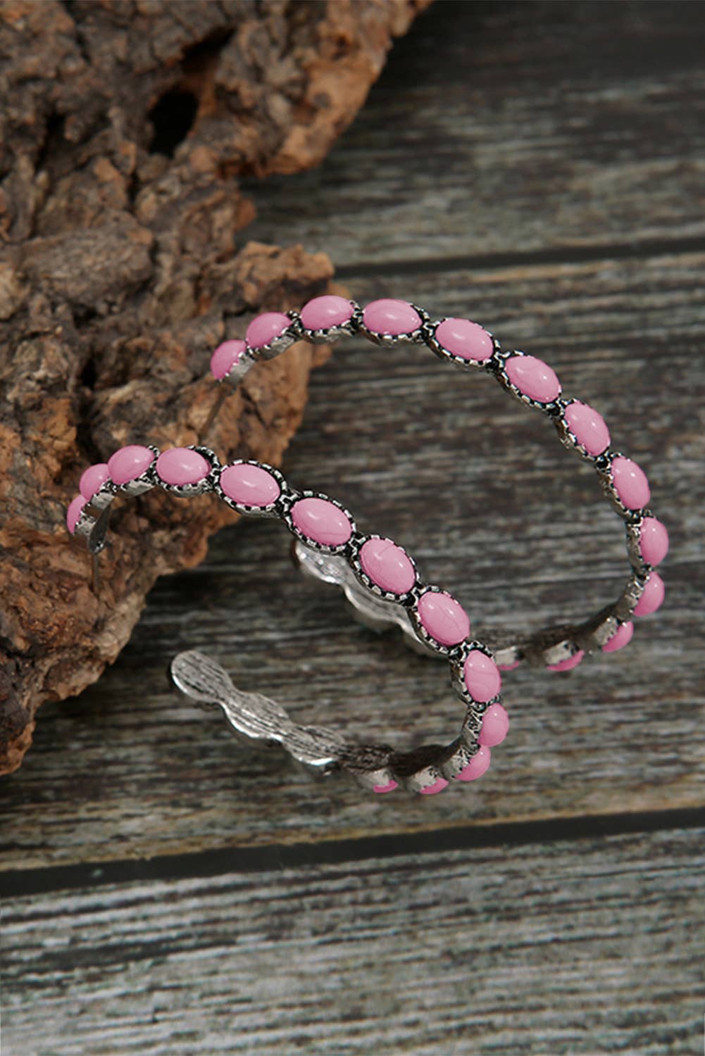 Gem Inlay Retro C-shape Earrings